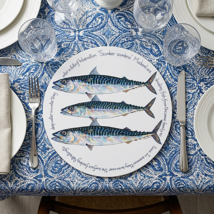 Mackerel Tablemat styled on the table