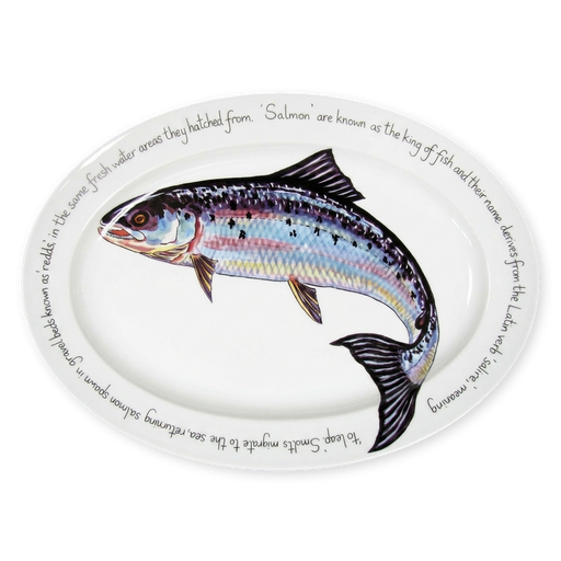 salmon oval plate