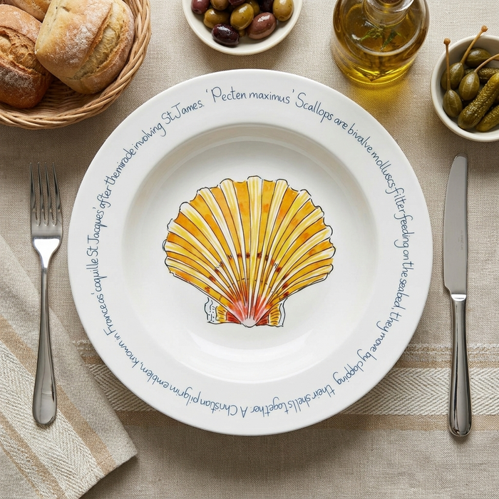 Scallop 30cm Deep Rimmed Plate styled on the table