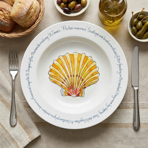 Scallop 30cm deep rimmed plate lifestyle