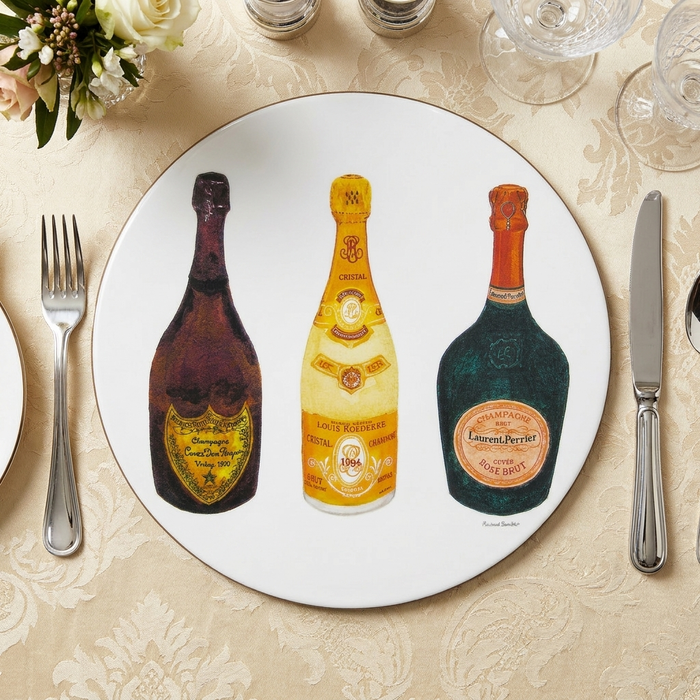 Champagnes 1 Tablemat styled on the table