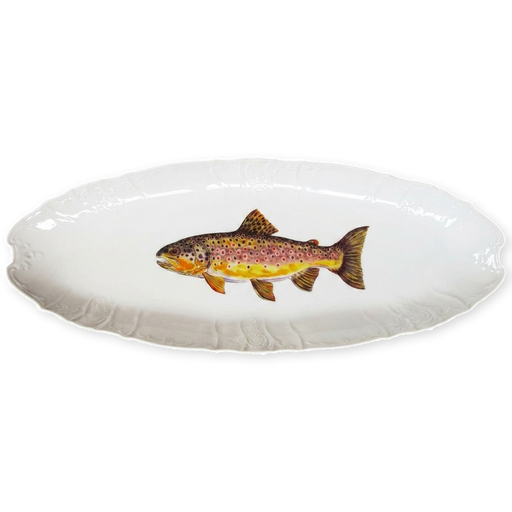brown trout oval platter