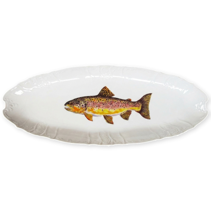 brown trout oval platter