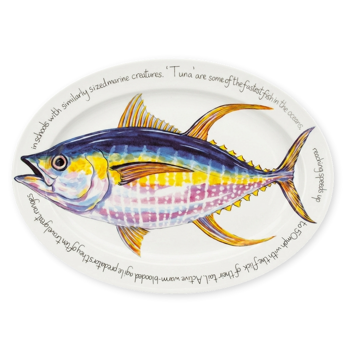 yellowfin tuna oval plate