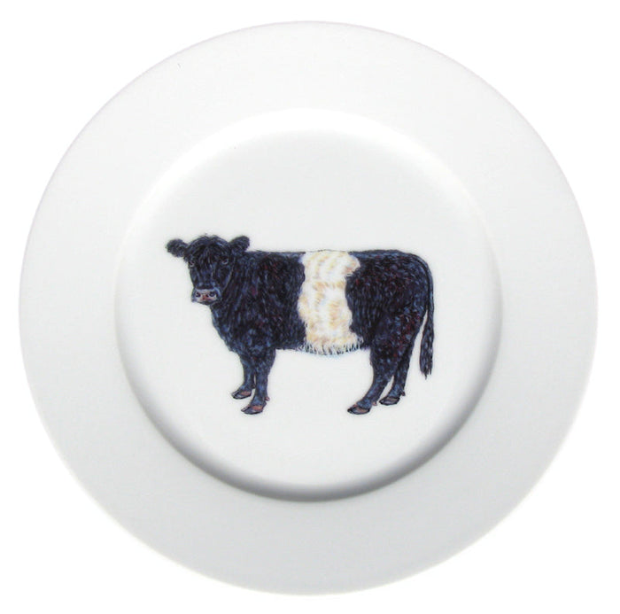 Belted Galloway Cow Mug & Side Plate Set styled on the table