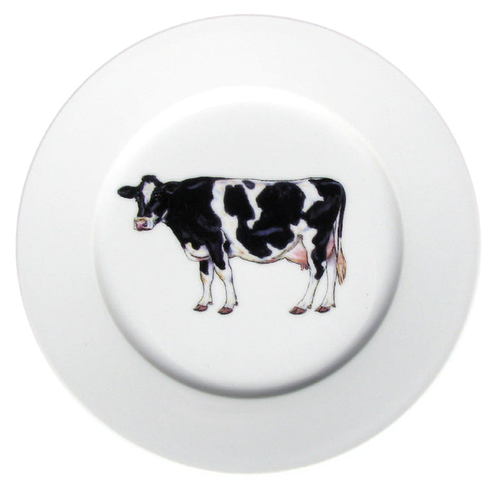 Holstein-Friesian Cow Mug & Side Plate Set styled on the table