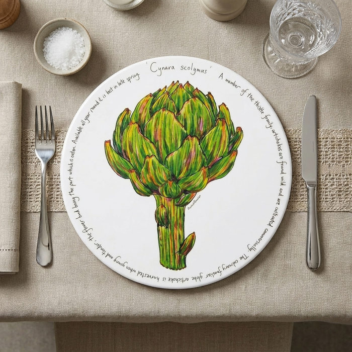Artichoke Tablemat styled on the table