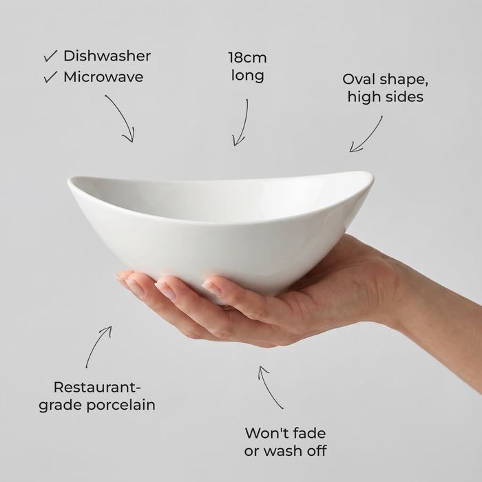 Blue Crab 18cm Oval Bowl Limited Edition in use