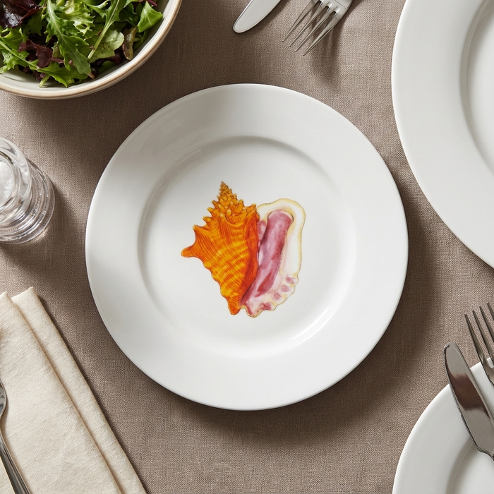 Richard Bramble | Conch 19cm Flat Rimmed Plate styled on the table