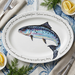 Salmon Leaping 39cm oval plate lifestyle