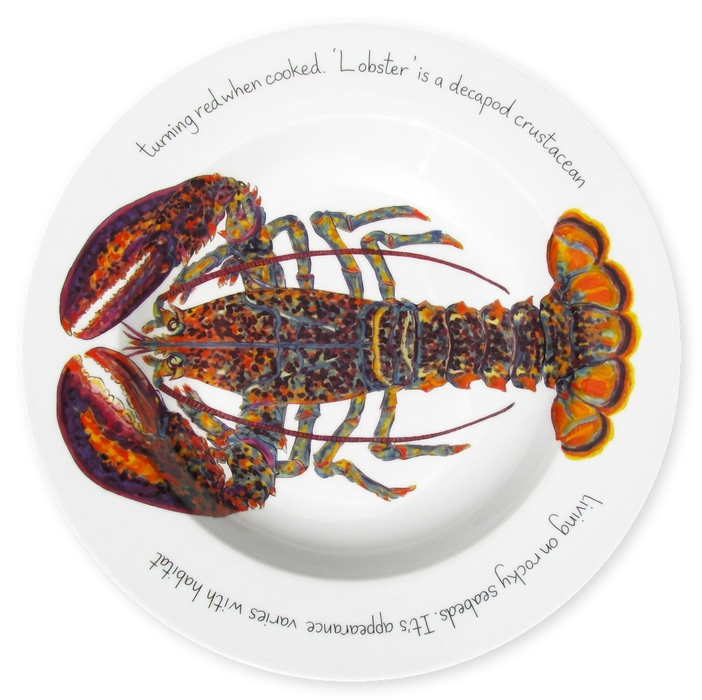Richard Bramble North American Lobster 30cm Deep Rimmed Plate