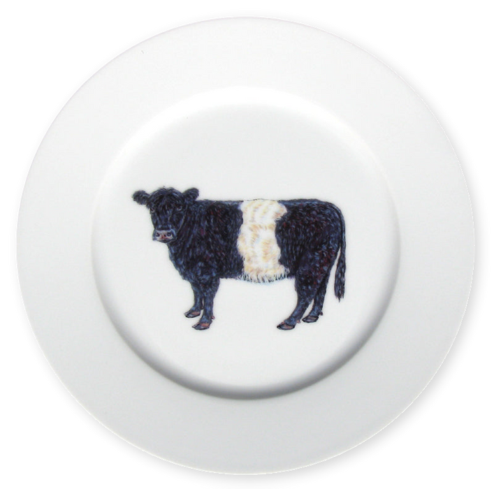 Richard Bramble Belted Galloway Cow 19cm Plate
