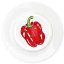 Red Pepper 19cm Flat Rimmed Plate