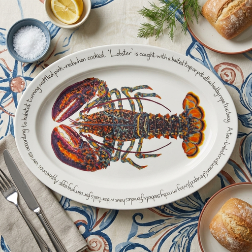 North American Lobster 39cm oval plate lifestyle