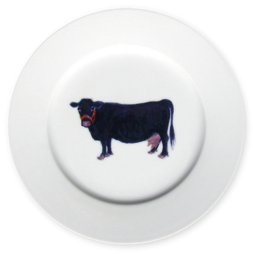 Richard Bramble Black Dexter Cow 19cm Plate