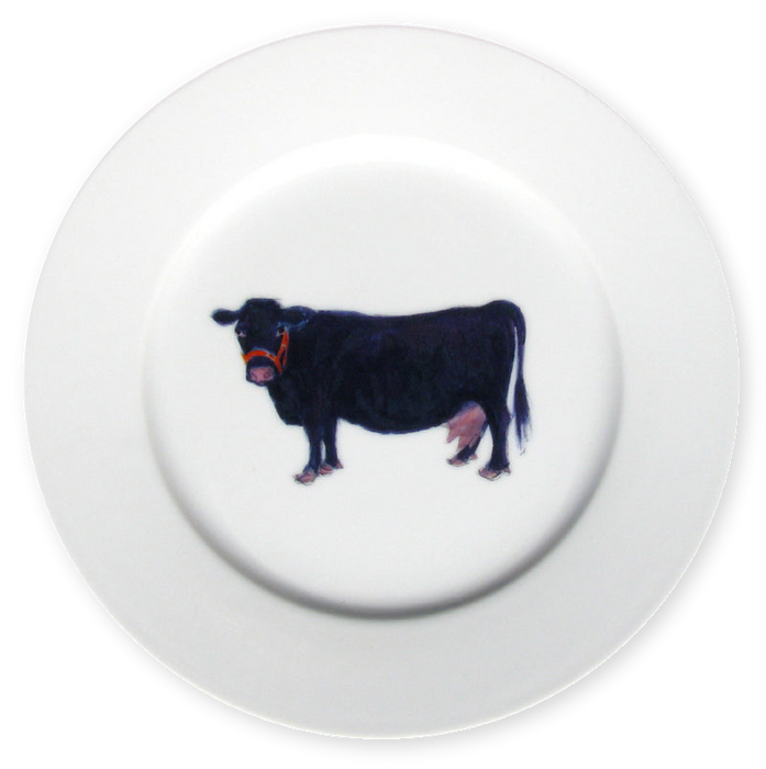 Richard Bramble Black Dexter Cow 19cm Plate