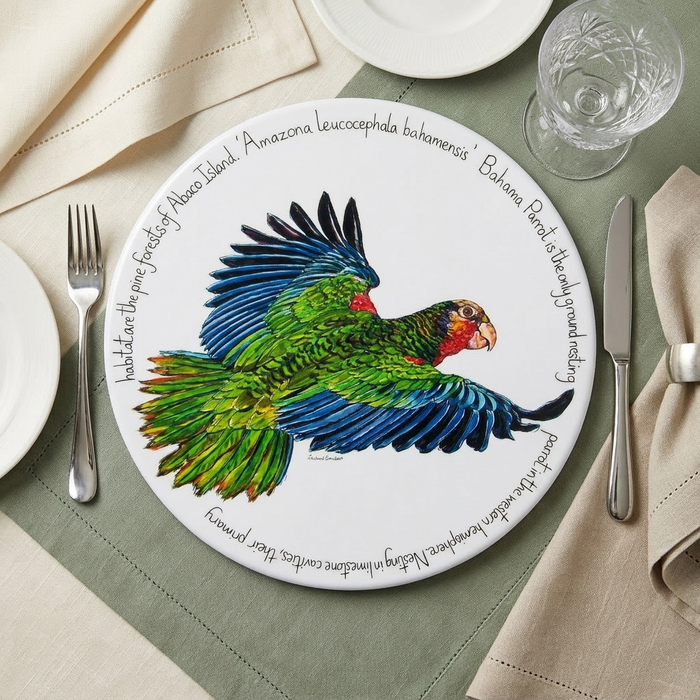 Parrot Tablemat styled on the table