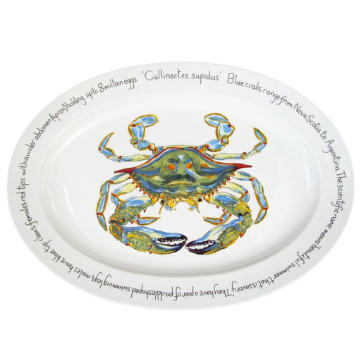 Blue Crab 39cm oval plate