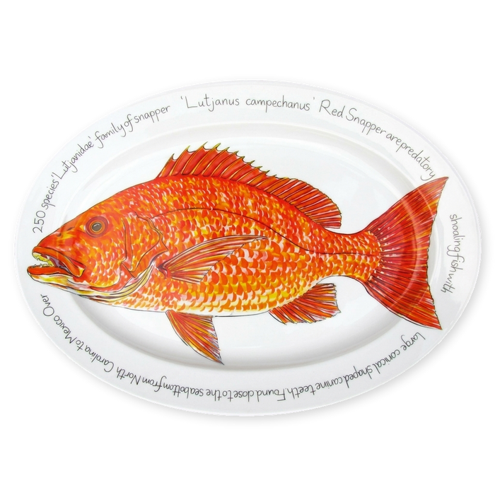 red snapper oval plate