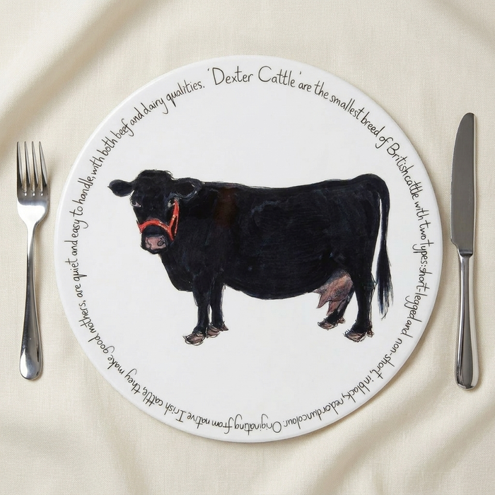 Dexter Cow Tablemat styled on the table