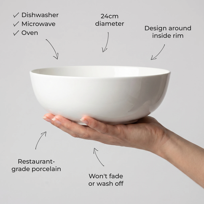Puffin Swimming 24cm (9.5") Bowl in use