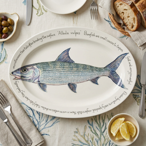 Bonefish 39cm oval plate lifestyle