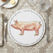 Large white pig tablemat