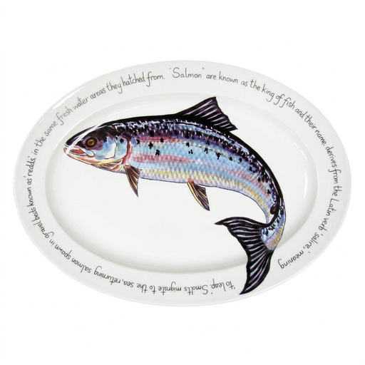 Salmon 39cm oval plate