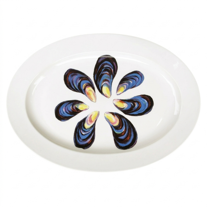Mussels 39cm oval plate