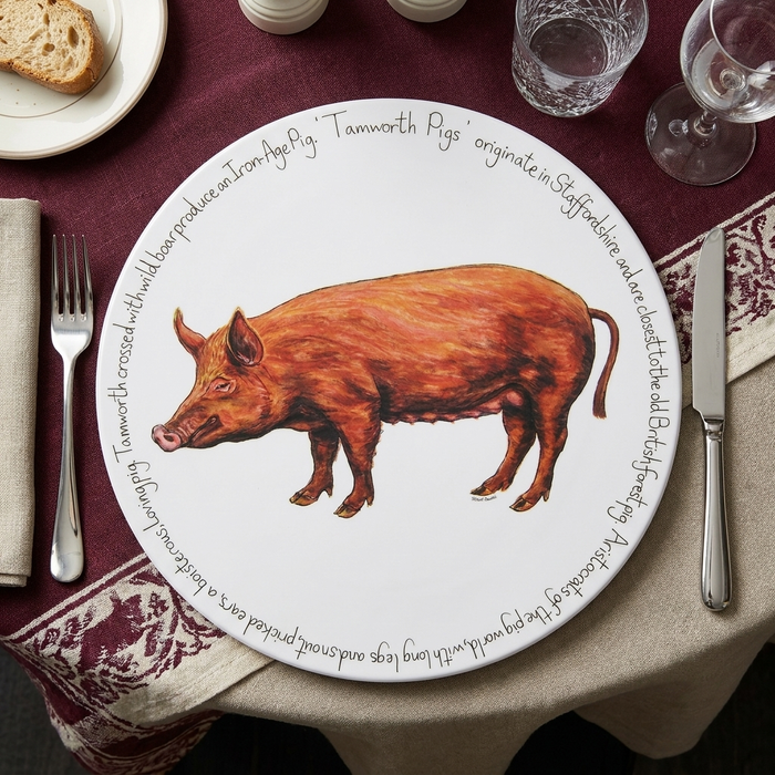 Tamworth Pig Tablemat styled on the table