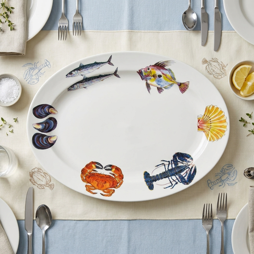 Fish & Shellfish 39cm oval plate lifestyle