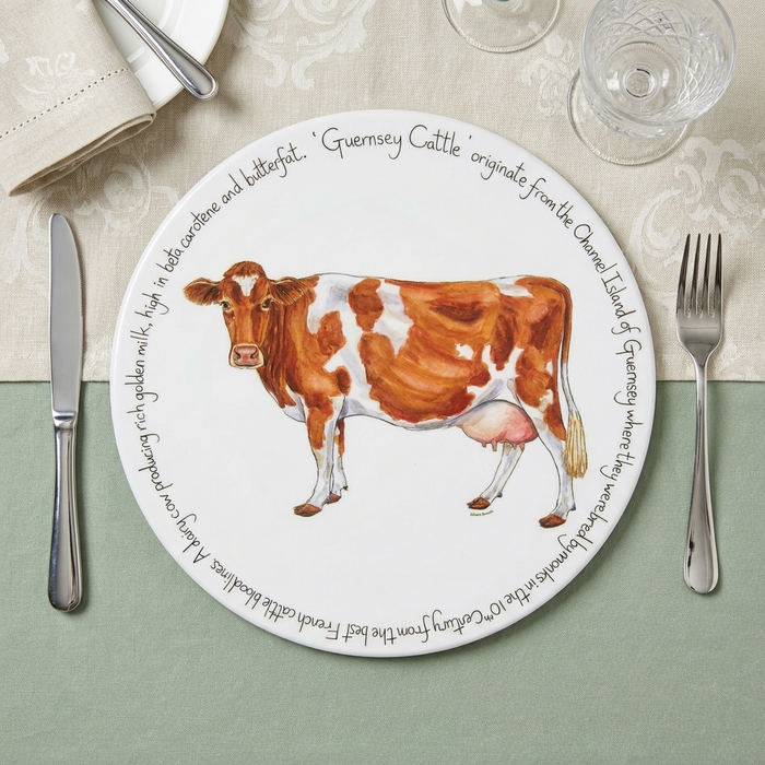 Guernsey Cow Tablemat styled on the table