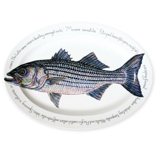 striped bass oval plate