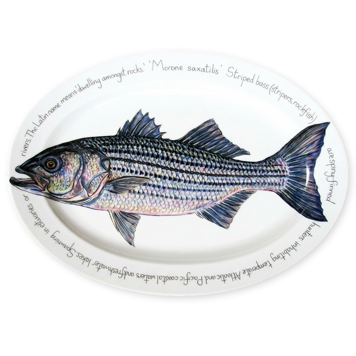 striped bass oval plate