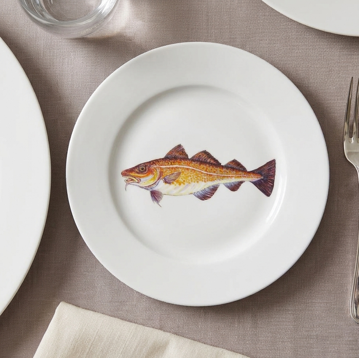 Cod 19cm Flat Rimmed Plate styled on the table