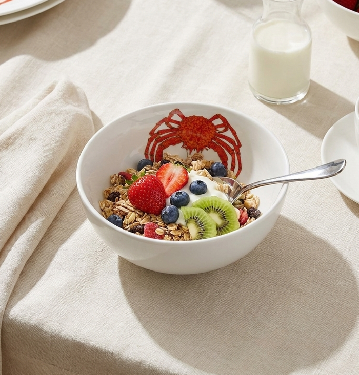 Spider Crab 16cm Bowl styled on the table