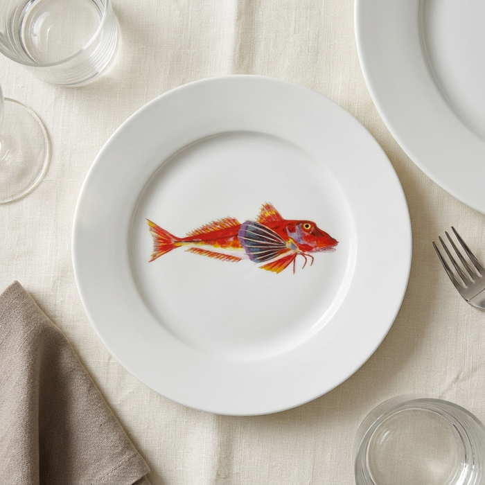 Gurnard 19cm Flat Rimmed Plate styled on the table