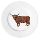Highland Cow 19cm Flat Rimmed Plate