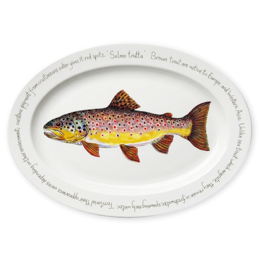 brown trout oval plate