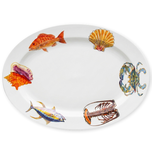 fish and shellfish US south coast oval plate