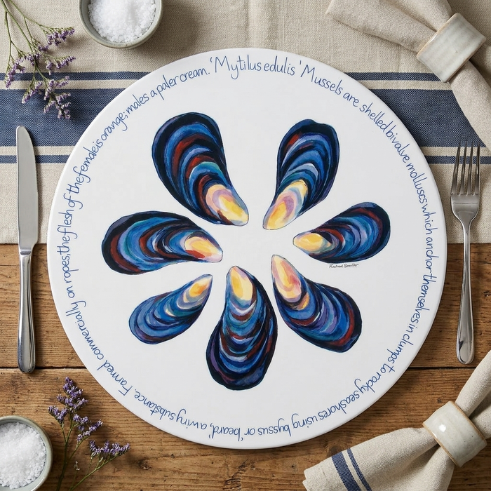 Mussels Tablemat styled on the table