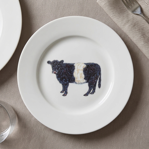 Richard Bramble Belted Galloway Cow 19cm Plate lifestyle