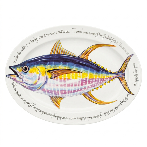 Yellowfin Tuna 39cm oval plate