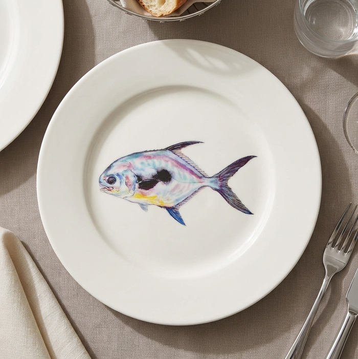 Permit 19cm Flat Rimmed Plate styled on the table