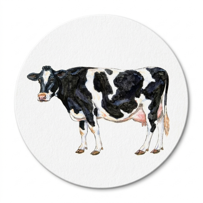 Cattle Breeds Coaster Set of 6 size & rim guide