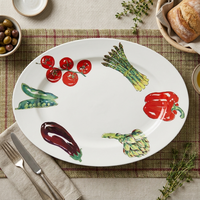 Vegetables 39cm (15.4") Oval Plate styled on the table