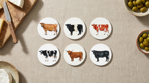 Cattle Breeds Coaster Set lifestyle