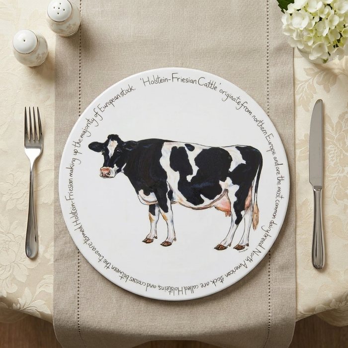 Holstein-Friesian Cow Tablemat styled on the table