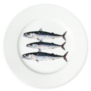 Mackerel 19cm Flat Rimmed Plate
