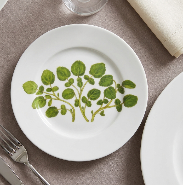 Richard Bramble | Watercress 19cm Flat Rimmed Plate styled on the table